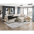 Lexicon Pompano Boucle Sectional with Left Chaise & Pull-out Bed in Beige