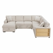 Lexicon Pompano Boucle Sectional with Left Chaise & Pull-out Bed in Beige