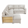 Lexicon Pompano Boucle Sectional with Left Chaise & Pull-out Bed in Beige