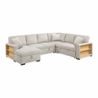 Lexicon Pompano Boucle Sectional with Left Chaise & Pull-out Bed in Beige