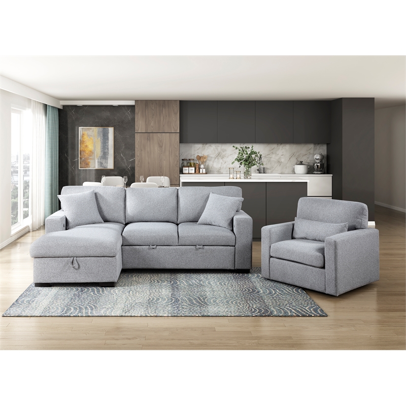 Lexicon Pompano Boucle Swivel Chair in Gray