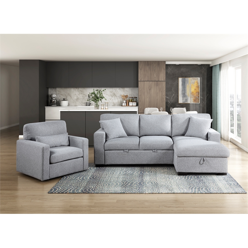 Lexicon Pompano Boucle Swivel Chair in Gray