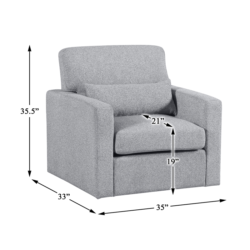 Lexicon Pompano Boucle Swivel Chair in Gray