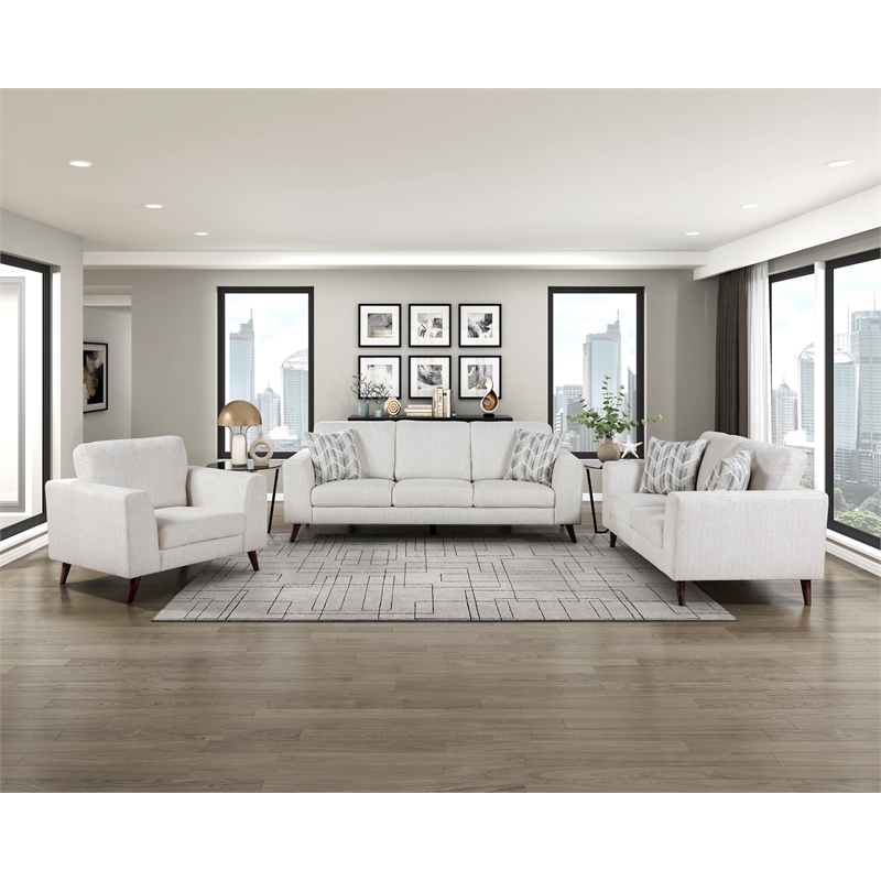 Lexicon Broadway Chenille Love Seat in Silver Cloud