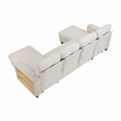Lexicon Robinson Boucle Sectional with Two Chaises & Pull-out Bed in Beige