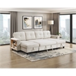 Lexicon Robinson Boucle Sectional with Two Chaises & Pull-out Bed in Beige
