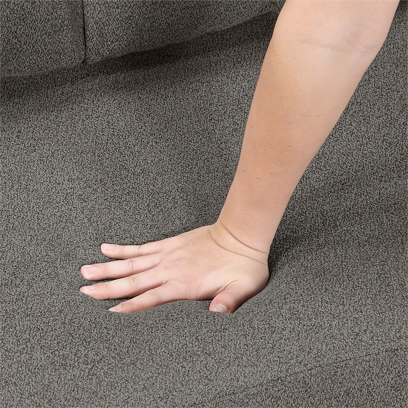 Lexicon Robinson Boucle Love Seat with Pull-out Bed & Shelves in Dark Brown