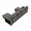 Lexicon Robinson Boucle Sectional with Two Chaises & Pull-out Bed in Dark Brown
