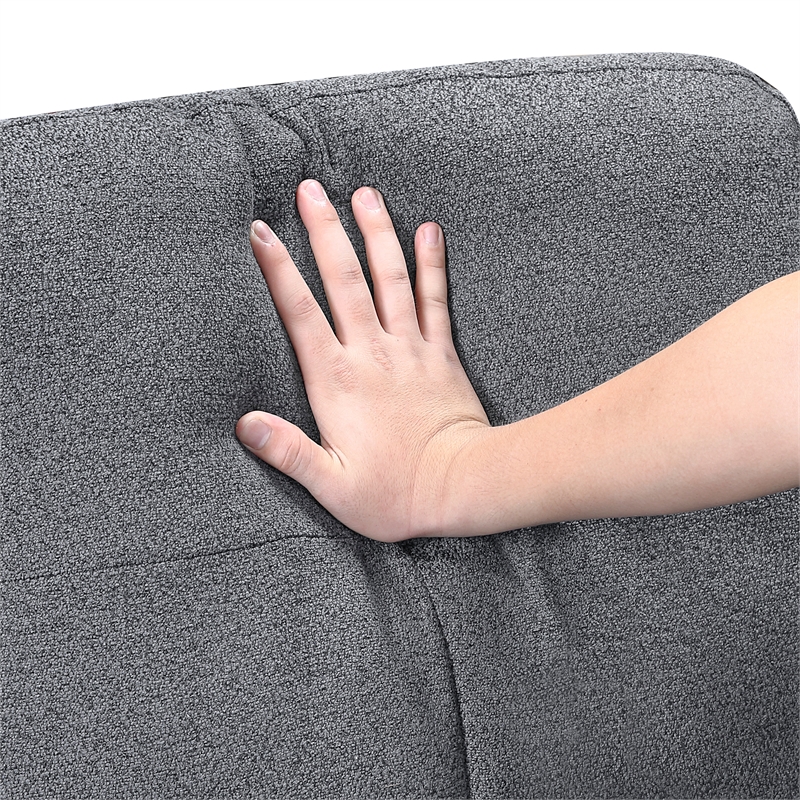 Lexicon Robinson Boucle Love Seat with Pull-out Bed & Shelves in Gray