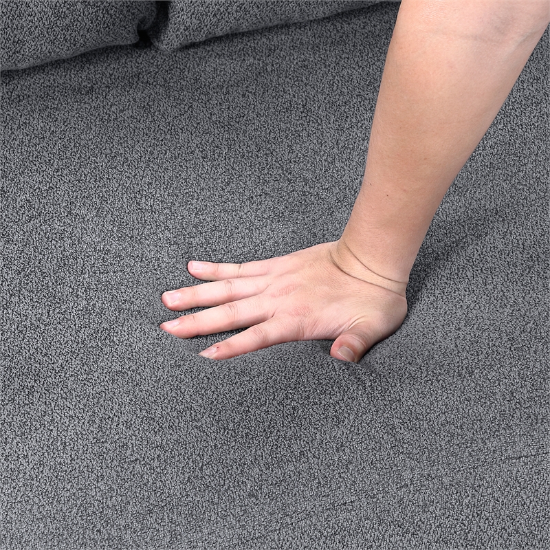 Lexicon Robinson Boucle Love Seat with Pull-out Bed & Shelves in Gray