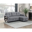 Lexicon Robinson Boucle Sectional with Reversible Chaise & Pull-out Bed in Gray