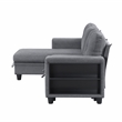 Lexicon Robinson Boucle Sectional with Reversible Chaise & Pull-out Bed in Gray