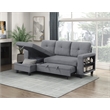Lexicon Robinson Boucle Sectional with Reversible Chaise & Pull-out Bed in Gray