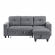 Lexicon Robinson Boucle Sectional with Reversible Chaise & Pull-out Bed in Gray
