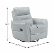 Lexicon Thomas Leather Swivel Glider Reclining Chair in Aqua
