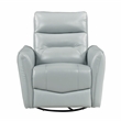 Lexicon Thomas Leather Swivel Glider Reclining Chair in Aqua