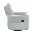 Lexicon Thomas Leather Swivel Glider Reclining Chair in Aqua