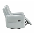 Lexicon Thomas Leather Swivel Glider Reclining Chair in Aqua