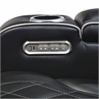 Lexicon Fairway Faux Leather Power Reclining Chair with Power Headrest in Black