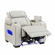 Lexicon Fairway Faux Leather Power Reclining Chair with Power Headrest in Taupe