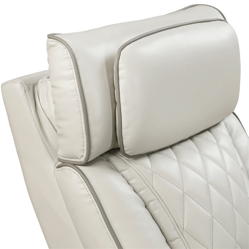 Lexicon Fairway Faux Leather Power Reclining Chair with Power Headrest in Taupe