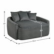 Lexicon Tomball Corduroy Fabric Oversized Chaise Lounge in Dark Gray
