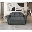 Lexicon Tomball Corduroy Fabric Oversized Chaise Lounge in Dark Gray