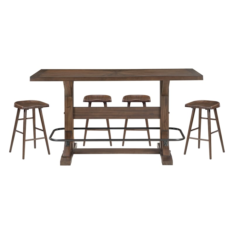 Lexicon Oliver Acacia Wood 5-Piece Dining Set in Brown