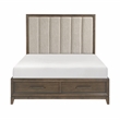 Lexicon Aris Asian Hardwood QN Pltfm Bed with Footboard Storage in Dark Walnut