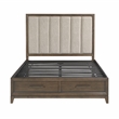 Lexicon Aris Asian Hardwood QN Pltfm Bed with Footboard Storage in Dark Walnut