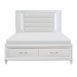 Lexicon Tamsin Asian Hardwood QN Pltfm Bed with LED lighting in White Metallic