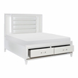 Lexicon Tamsin Asian Hardwood QN Pltfm Bed with LED lighting in White Metallic