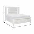 Lexicon Tamsin Asian Hardwood QN Pltfm Bed with LED lighting in White Metallic