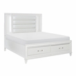 Lexicon Tamsin Asian Hardwood QN Pltfm Bed with LED lighting in White Metallic