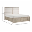 Lexicon Mckewen Asian Hardwood QN Pltfm Bed with Footboard Storage in Light Gray