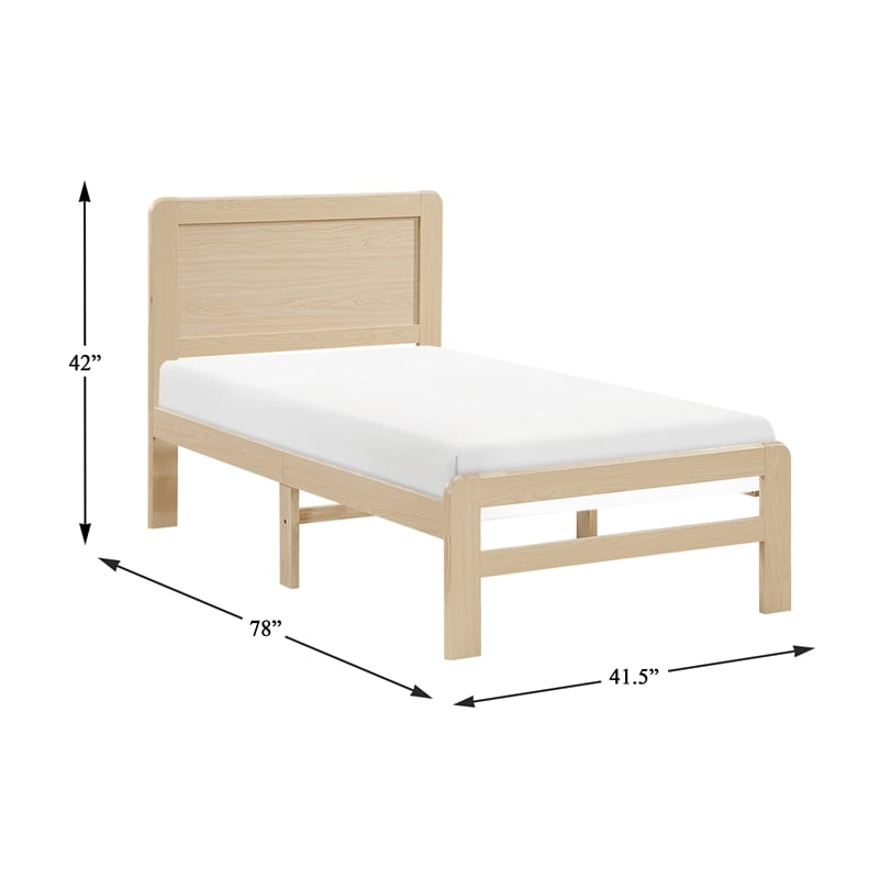 Lexicon Carter Asian Hardwood Twin Platform Bed in Natural