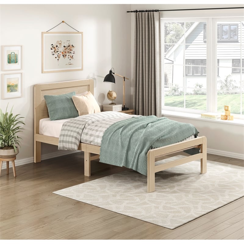 Lexicon Carter Asian Hardwood Twin Platform Bed in Natural