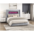 Lexicon Fitzroy Corduroy California King Bed in Gray