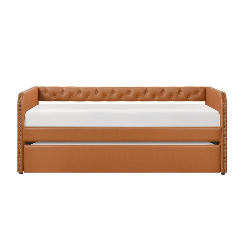 Lexicon Wilcox Faux Leather Daybed in Brown