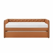Lexicon Wilcox Faux Leather Daybed in Brown