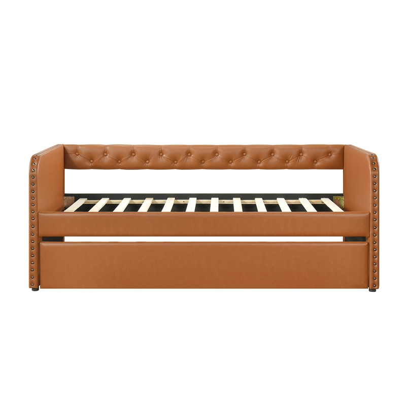 Lexicon Wilcox Faux Leather Daybed in Brown
