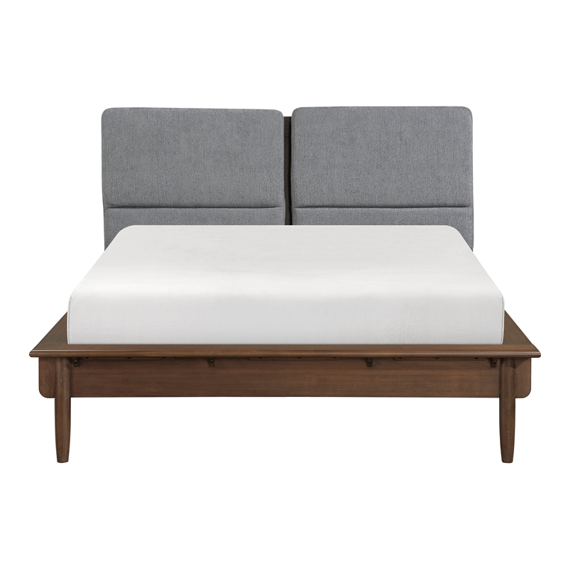 Lexicon Astrid Asian Hardwood Eastern King Platform Bed in Walnut