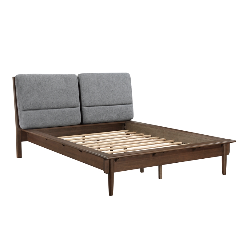 Lexicon Astrid Asian Hardwood Eastern King Platform Bed in Walnut