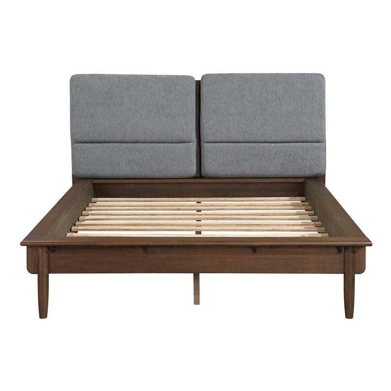 Lexicon Astrid Asian Hardwood Eastern King Platform Bed in Walnut