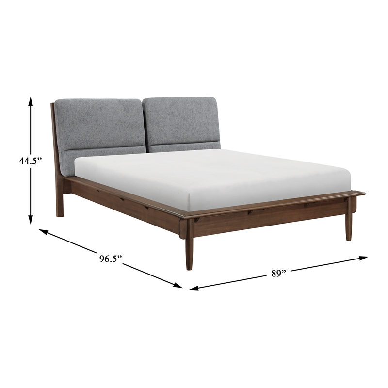Lexicon Astrid Asian Hardwood Eastern King Platform Bed in Walnut