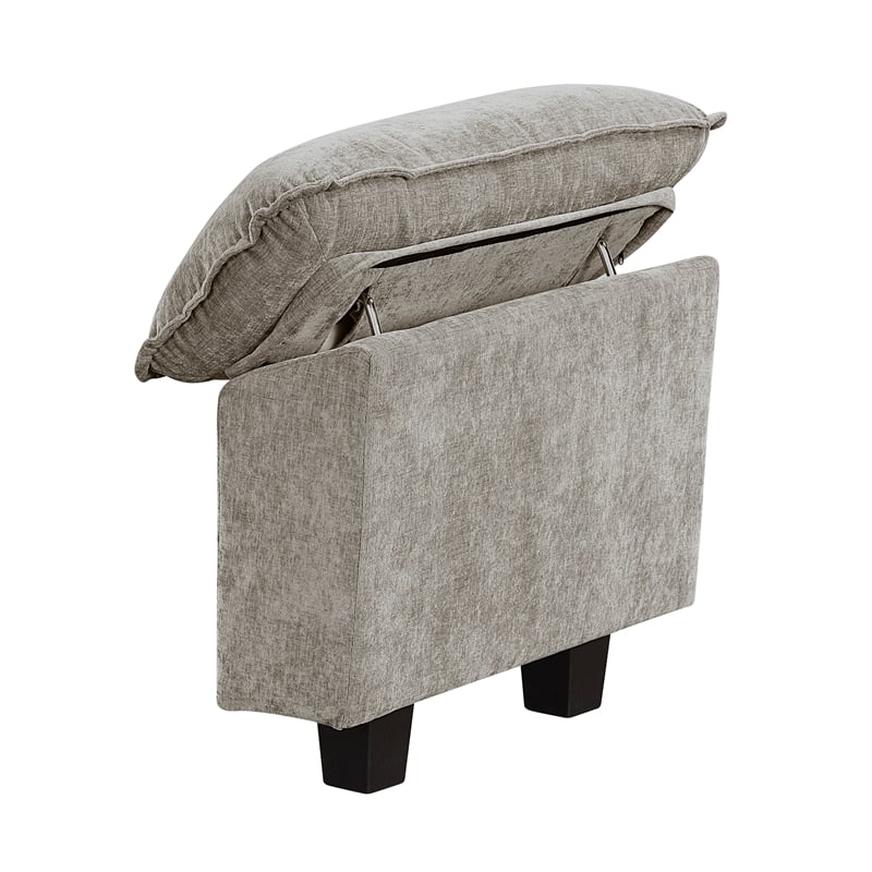 Lexicon Dublin Chenille 2 Arms with Adjustable Pillow Top in Dark Pewter