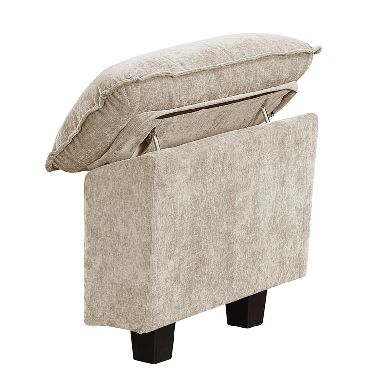 Lexicon Dublin Chenille 2 Arms with Adjustable Pillow Top in Taupe