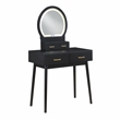 Lexicon Camilla Acacia Vanity Dresser with Mirror and Stool in Black