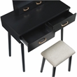 Lexicon Camilla Acacia Vanity Dresser with Mirror and Stool in Black
