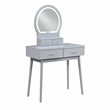 Lexicon Camilla Acacia Vanity Dresser with Mirror and Stool in Gray